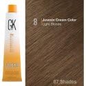 Global Keratin GK HAIR Professional Hair Color Cream Tube 3.4 Fl Oz Nourishing & Cleansing Colors for Styling High Performance Long Lasting Permanent Natural Toner Dye, Naturals - 8 Light Blonde