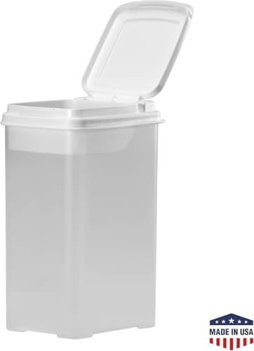 Buddeez Pet Treat Container for Dogs and Cats - 3.5 Quart Flip Top Storage Bin - Bites And Bones Design - Airtight Food Holder