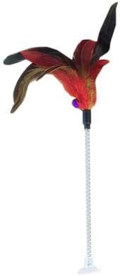 Cat Interactive Toy Stick Feather Wand with Small Bell Mouse Cage Toys Plastic Artificial Colorful Cat Teaser Toy Pet Supplies (Tpye11)