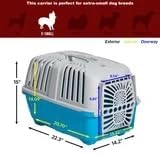 22 Inch Pet Carrier for Dogs and Cats with Plastic Door, Small Dog & Cat Travel Carrier for Vet, Pet Store & Dog Park, Blue Pet Carrier for Small Animals