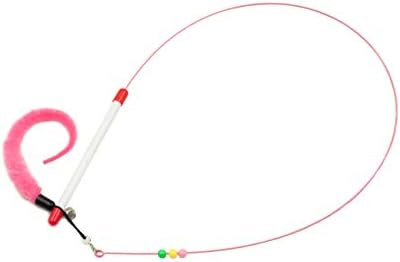Fashion's Talk Feather Wire Wands Kitten Toys Worm Teaser Wand Cat Toy with Replacement Pack