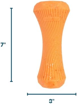 Flex-Force Stick Dog Toy & Treat Stuffer for Chew & Fetch, Floats in Water, Honey-Peach Scent for Sensory Play, Moderate Chewers, Medium & Large Breeds (25-100+ lbs), 7"