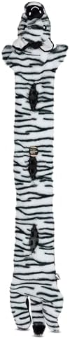 Smithsonian Longamals Zebra Plush Dog Toy – 40" Crinkle & Squeaky, Stuffing-Free Interactive Tug Toy for Medium & Large Dogs