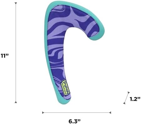 Outward Hound FlyFetch Boomerang Dog Toy, Lightweight Foam Core, Rubber Rim, Floats in Water, All Breeds, 11"