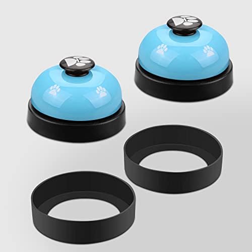 Comsmart Dog Potty Training Bells, 2 Metal Dog Paw Print Pet Bells with Non-Skid Rubber Base for Dog Cat Puppy Kitten Potty Training Interactive Game Toys, Service Bells for Hotel Bar Shop Restaurant