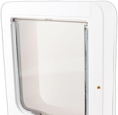 Pomya Smart Cat Door with Collar Activated Automatic Sensing, 2 Way Entry, Easy Installation for Home