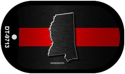 Smart Blonde Mississippi Thin Red Line Novelty Dog Tag Necklace DT-9713