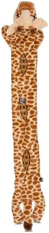 Smithsonian Longamals Giraffe Plush Dog Toy – 40" Crinkle & Squeaky, Stuffing-Free Interactive Tug Toy for Medium & Large Dogs