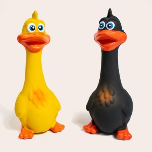 Squeaky Dog Toys for Aggressive Chewers, Cute Animal Interactive Dog Toys for Playing Chewing, Latex Pet Chew Toys Outdoor & Indoor for Puppy Small Medium Large Dogs (Black)