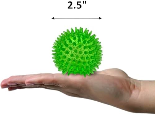 Cutie's PetBox Squeaky Rubber Spike Toy Ball for Small Dogs (2.5 Inch, Green)