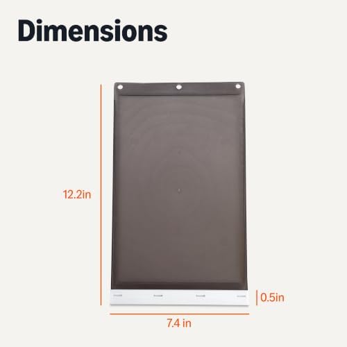 Amazon Basics Dog and Cat Door Replacement Flap, Medium, 12.2" x 7.4" x 0.5", Compatible with Amazon Basics Plastic Dog and Cat Medium Doors, White and Grey