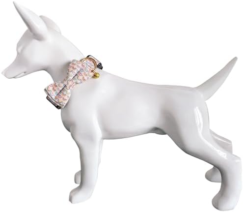 Yizepet Dog Collar with Bow Tie- Adjustable pet Collar for Dogs with Plastic Buckle Collar, Stylish Pattern for Small Medium or Large Boy and Girl Dog and Cat