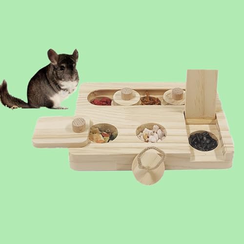 alfyng Guinea Pig Foraging Toys-6 in 1 Hamsters Wooden Interactive Toys