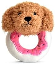 Donut Squeaky Dog Toys,Interactive Durable Puppy Chew Ring Toy,Tough Puppy Teething Toys for Small, Medium, & Large Dogs,Cute Donut Rings Gift for Different Dogs (Teddy Donut)