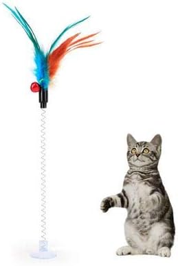 Cat Interactive Toy Stick Feather Wand With Small Bell Mouse Cage Toys Plastic Artificial Colorful Cat Teaser Toy Pet Supplies (Tpye13)