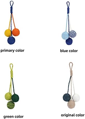 Cat Toy Sisal Ball Hanging Cat Toy Handmade Cat Rope Ball Chew Eco-Friendly Toy Pets Interactive Toy Cat Toys for Indoor Cats (Green, 1pcs)