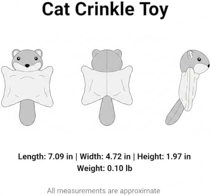 Plush Cat Kicker Toy with Crinkle Texture, Lightweight Interactive Chase Toy for Indoor Cats, Soft Stuffed Pet Plaything (1 Pack)