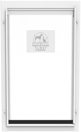 Hakuna Pets Deluxe Aluminum Pet, Cat and Dog Door with 2-Way Locking Panel for Screens, Doors and Walls up to 2.8" Thick, X-Large, White
