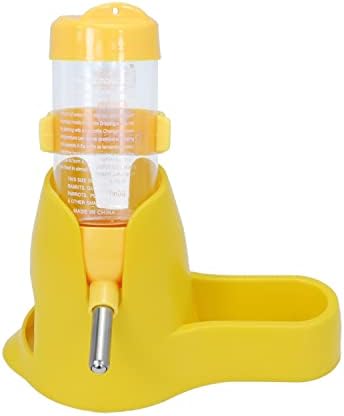 Wontee 3 in 1 Hamster Water Bottle with Food Bowl Hideout Base 80ML, Yellow