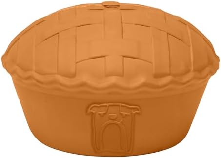 BULLYMAKE Toss N Treat Pie Dog Toy, Treat Dispensing, Tough Rubber Dog Toy