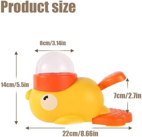 Duck Cat Treat Dispenser Toy, Interactive Yellow Duck Treat Dispenser for Cats, Dogs, Slow Feeder Bowl with Button for Fast Eaters - Durable & Safe, for Healthy Eating & Iq Training (2Pcs)