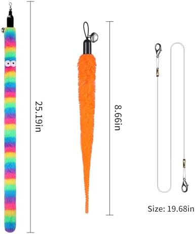 10Pcs Cat Fishing Pole Toy Attachments and 1PC Black String
