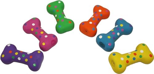 HDP Latex Dog Squeaker Bone Toy Color:Small/Med Bone Size:Pack of 1