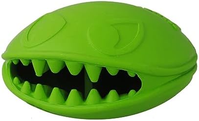 Jolly Pets Monster Mouth Oval Treat Dog Toy, 4 in, Green