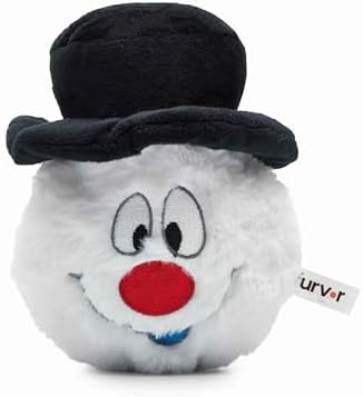 Flourish Pets 2 in 1 Christmas Multi-Layer Chew Toy for Active Dogs | Non-Toxic BPA Free Double Stitched Soft Fabric and Long-Lasting Dog Plush Toys - Snowman 3.5"