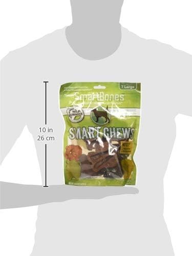 SmartBones Smart Chews, Rawhide Free Dog Chews Made with Real Chicken and Vegetables, 7 Count Large | With Real Chicken & Veggies, No Grain Added and No Artificial Colors, Easy To Digest Chew Supports Dental Health, Large Dogs