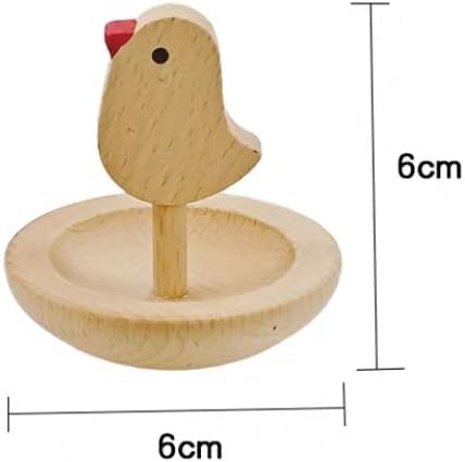 Wobble-Action Wooden Bird Toy - Interactive Foraging Puzzle for Mental Stimulation - Natural Beech Wood Slow Feeder for Parakeet, Cockatiel, Lovebird - Small Bird Cage Enrichment (2.4")