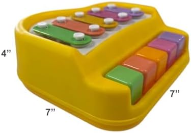 Small Piano for Dogs Pigs Rabbits Cats or Other Small Animals Musical Chimes to Earn A Treat Enrichment Toy (Yellow)