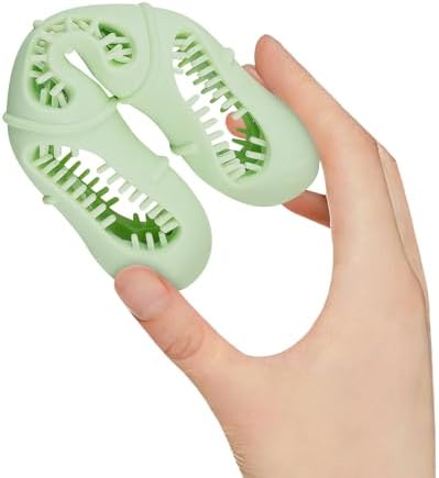 Sausage-Shaped Dog Chew Toy with Teeth Cleaning Bristles (Green)