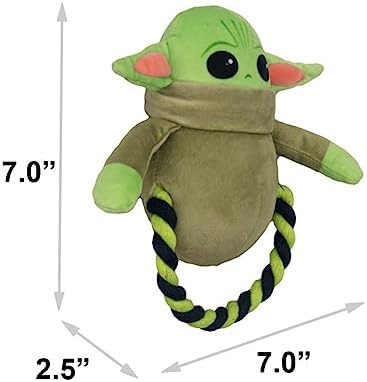 Buckle-Down Dog Toy, Plush and Round Rope Star Wars The Child Green Black