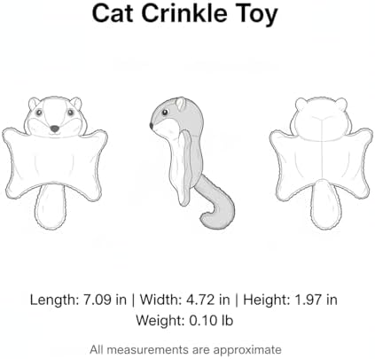 Plush Cat Kicker Toy with Crinkle Texture, Lightweight Interactive Chase Toy for Indoor Cats, Soft Stuffed Pet Plaything (1 Pack)