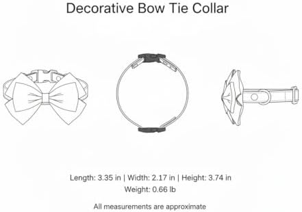 Lightweight Polyester Bow Tie Collar for Walks and Photos (1 Piece)
