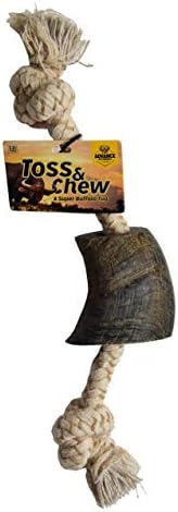Advance Pet Products Buffalo Horn Rope Toy for Dogs – 12" Durable Chew Toy for Puppies & Small to Medium Dogs | Natural Safe Material for Interactive Play & Teething Relief