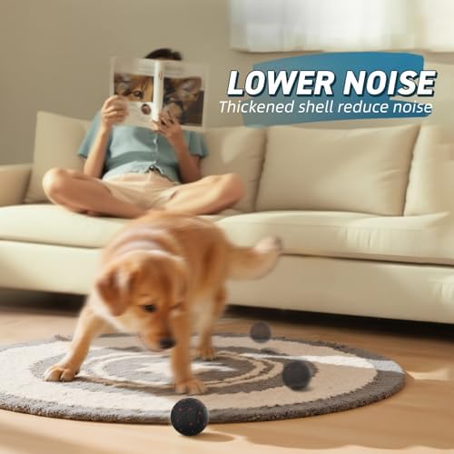 HETOO Smart Interactive Dog Toys, Durable Automatic Balls, 3.2 Inch Black