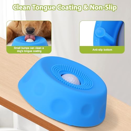 Slow Feeder Dog Lick Sphere Bowl, Non-Slip Lick Toy for Liquid Treat | Premium Durable Material With Large Capacity, Perfect Interactive Toy To Calm Dogs During Daily Feeding