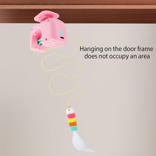 Smart Interactive Teaser Auto Retractable Hanging Door Mounted Entertainment for Active Felines Fitness Hanging Door Puss Teaser