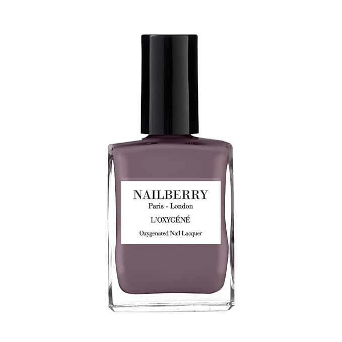 Nailberry L'Oxygéné Oxygenated Nail Lacquer | Peace | Lavender-Gray Opaque Nail Polish | UV Protected Long-Wear Nail Polish | 12-Free | Vegan | Certified Halal | Cruelty & Gluten Free | 15 ml