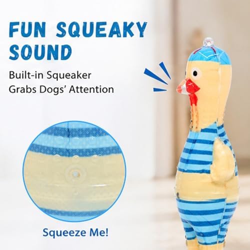 Molaxpet Squeaky Dog Toy Chicken Design with Funny Swimming Suit Chew Toy
