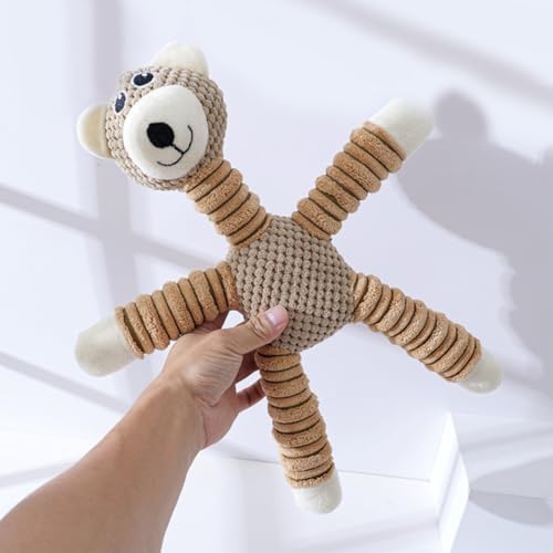 2026 Upgraded Dog Toys for Aggressive ChewersSqueaker Inside Interactive Chew Toy with Hypoallergenic Filling | Oeko-TEX Certified Boredom Buster & Cuddle Companion (7.9 * 14.9in) (Bear*1 & Pig*1)