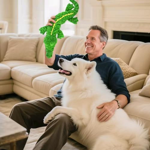 Squeaky Plush Crocodile Dog Toy - Interactive Stuffed Animal for Tug of War