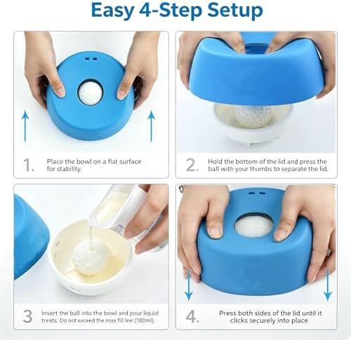 Slow Feeder Dog Bowls for Liquid Treats, Lick and Roll Bowl for Dog Food