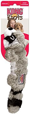 KONG Scrunch Knots (Raccoon, Medium/Large) Plush Dog Toy with Knotted Rope