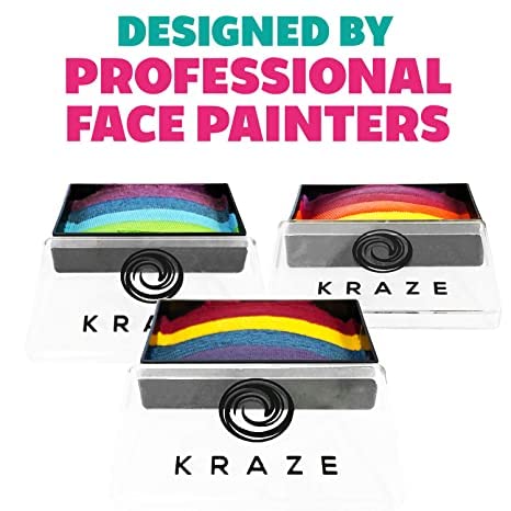 Kraze FX Dome Stroke - Aurora (25 gm), Professional 1-Stroke Split Cake, Hypoallergenic, Non-Toxic, Water Activated Face & Body Painting Makeup Supplies for Sensitive Skin, Kid Safe, Adults