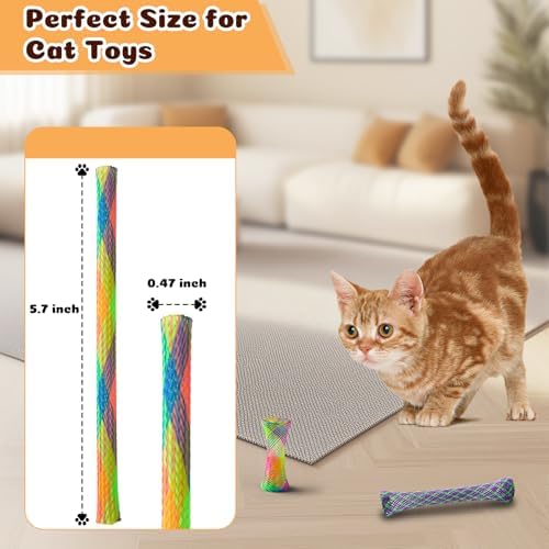 Cat Spring Toys, Cat or Kitten Colorful Spring Tube Toy 60 Pack