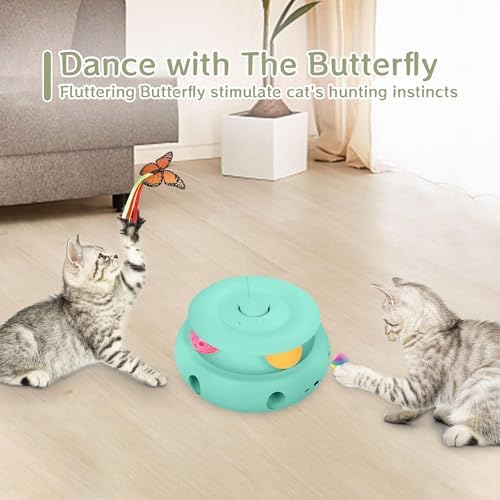 3-in-1 Interactive Cat Toys for Indoor Cats, Blue