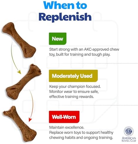 American Kennel Club Training Dog Chew Toy, Large PP Bone Dog Toy, Durable Dog Toy for Moderate Chewers, Beef Scented for Long-Lasting Engagement, Supports Dental Health, Natural